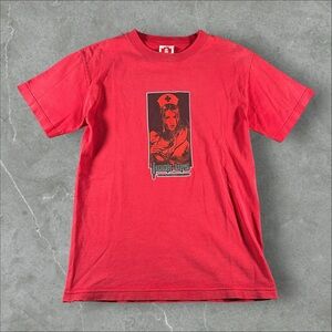 Vintage Hook Ups Shirt Men Small Red 90s Skateboard Skater Nurse Girl Rachel USA